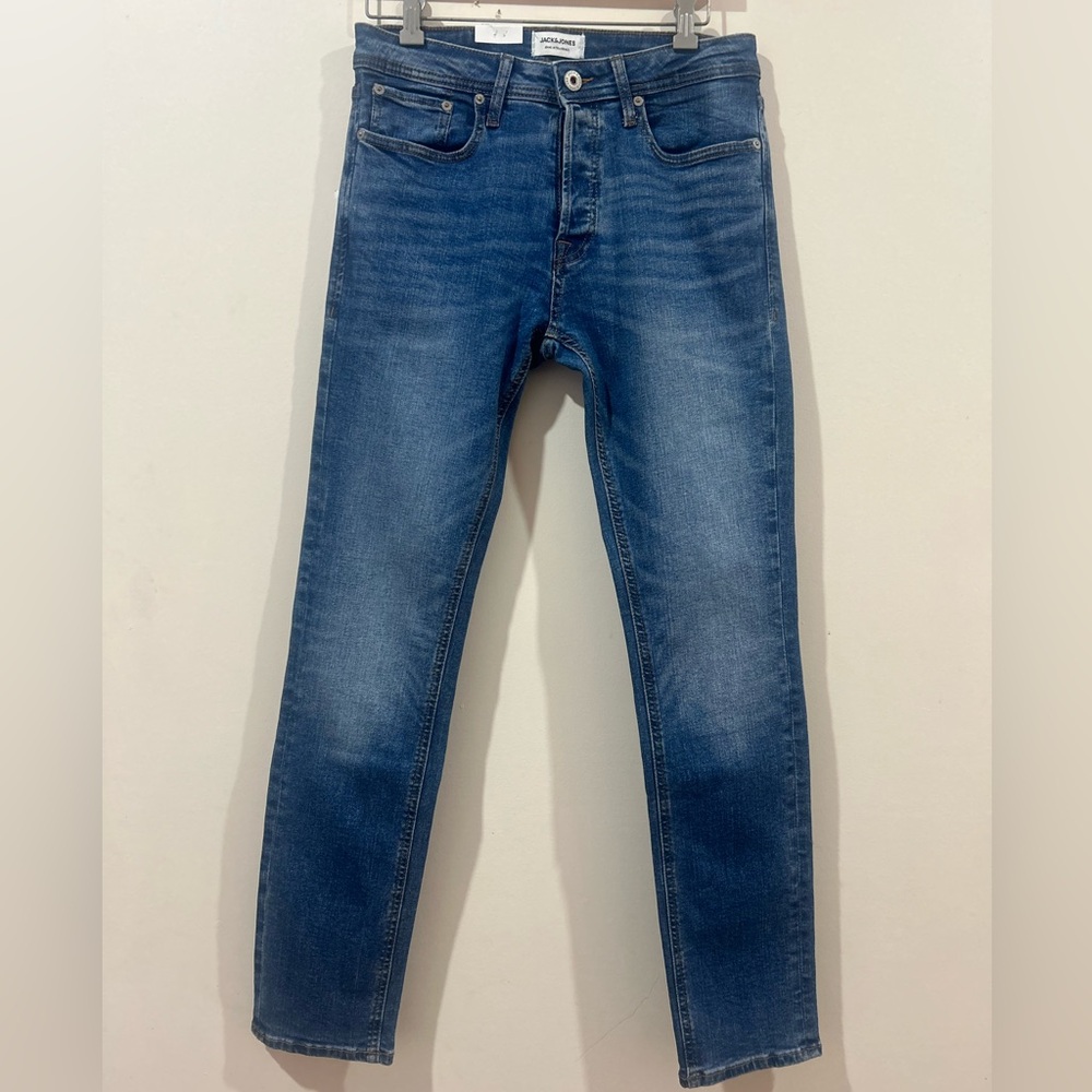 Jack & Jones Jeans Intelligence Mens Blue Denim 28 / 32” Slim Straight Cut Tim